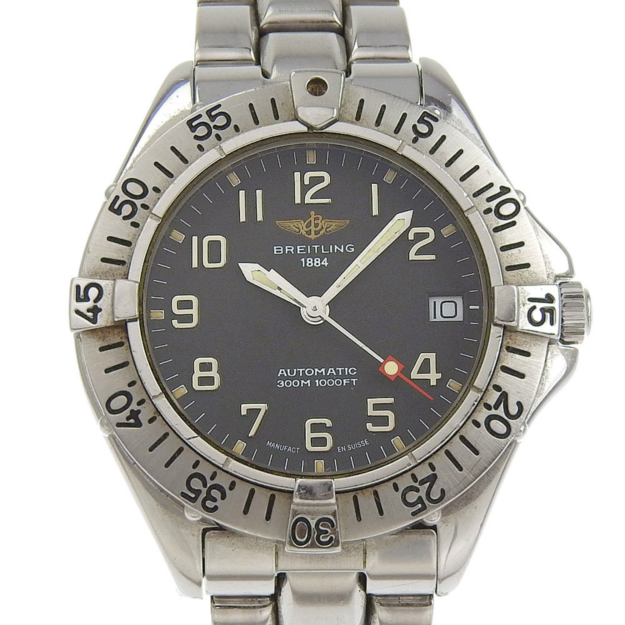 Breitling Colt Watch A17035 Stainless Steel Automatic Analog Display Black Dial Women's