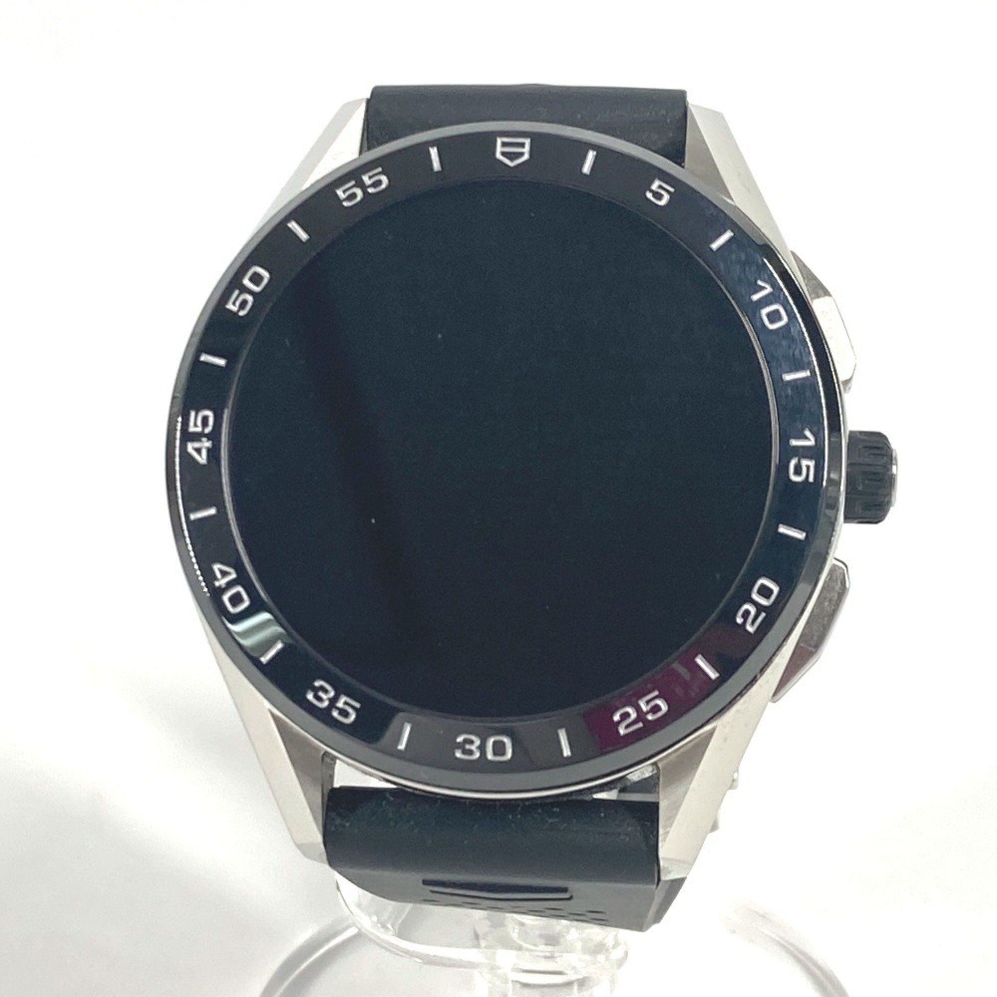 TAG HEUER SBG8A10 Smart Watch CONNECTED Men's Logo Wristwatch Rubber Black