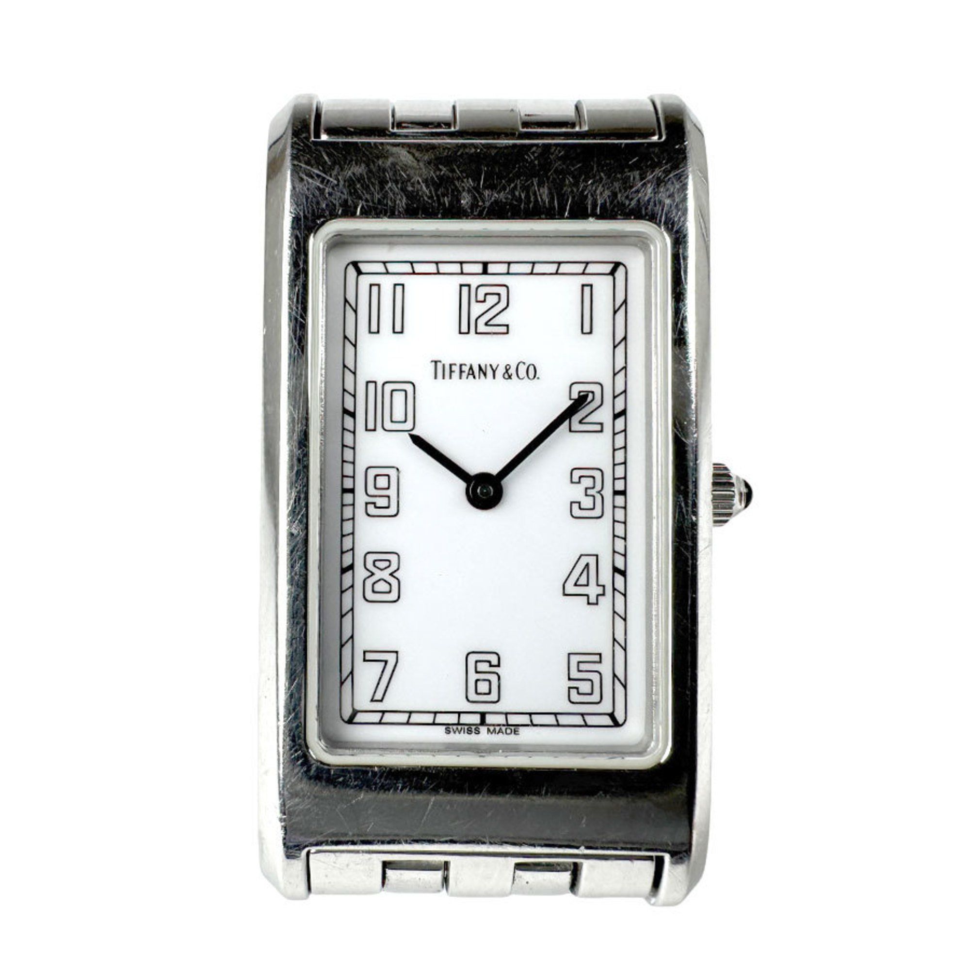 Tiffany & Co. Classic Square Stainless Steel Silver White Ladies Quartz Watch Dial