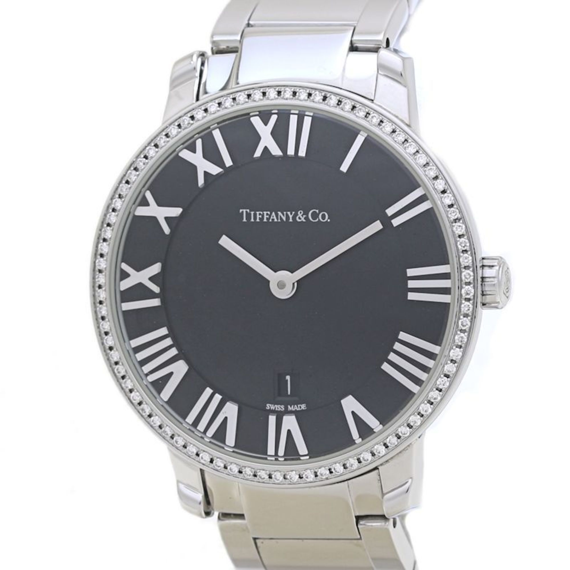 TIFFANY & Co. Tiffany Atlas 2-Hand Bezel Diamond Watch 32777732 Women's Stainless Steel 40036