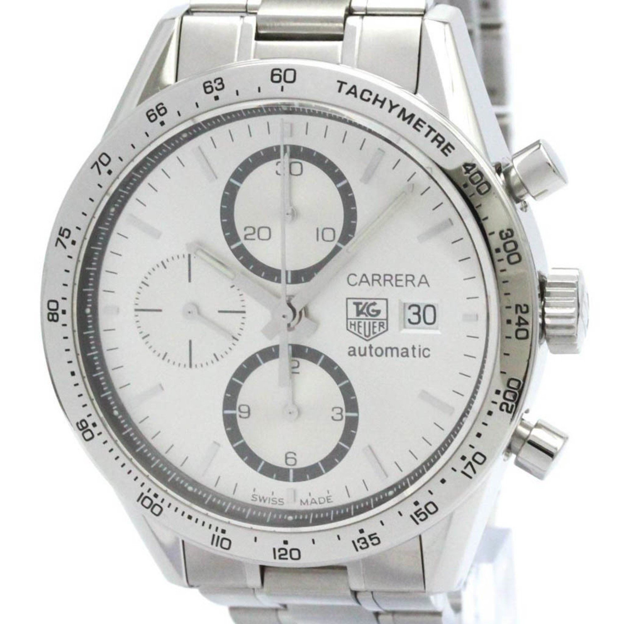 Polished TAG HEUER Carrera Calibre 16 Chronograph Steel Watch CV2017