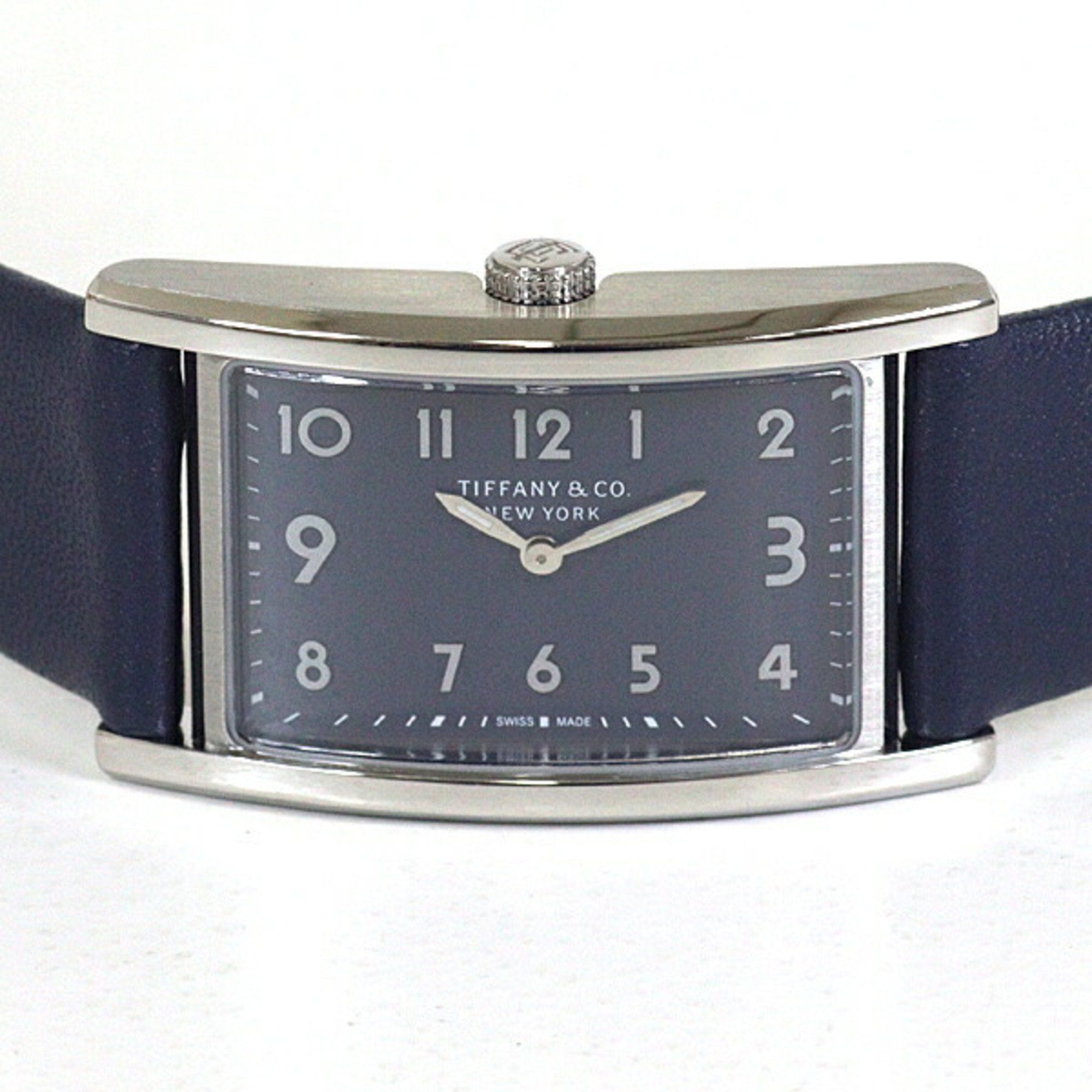 Tiffany & Co. Ladies Watch East West Navy Replacement Strap Quartz Finished