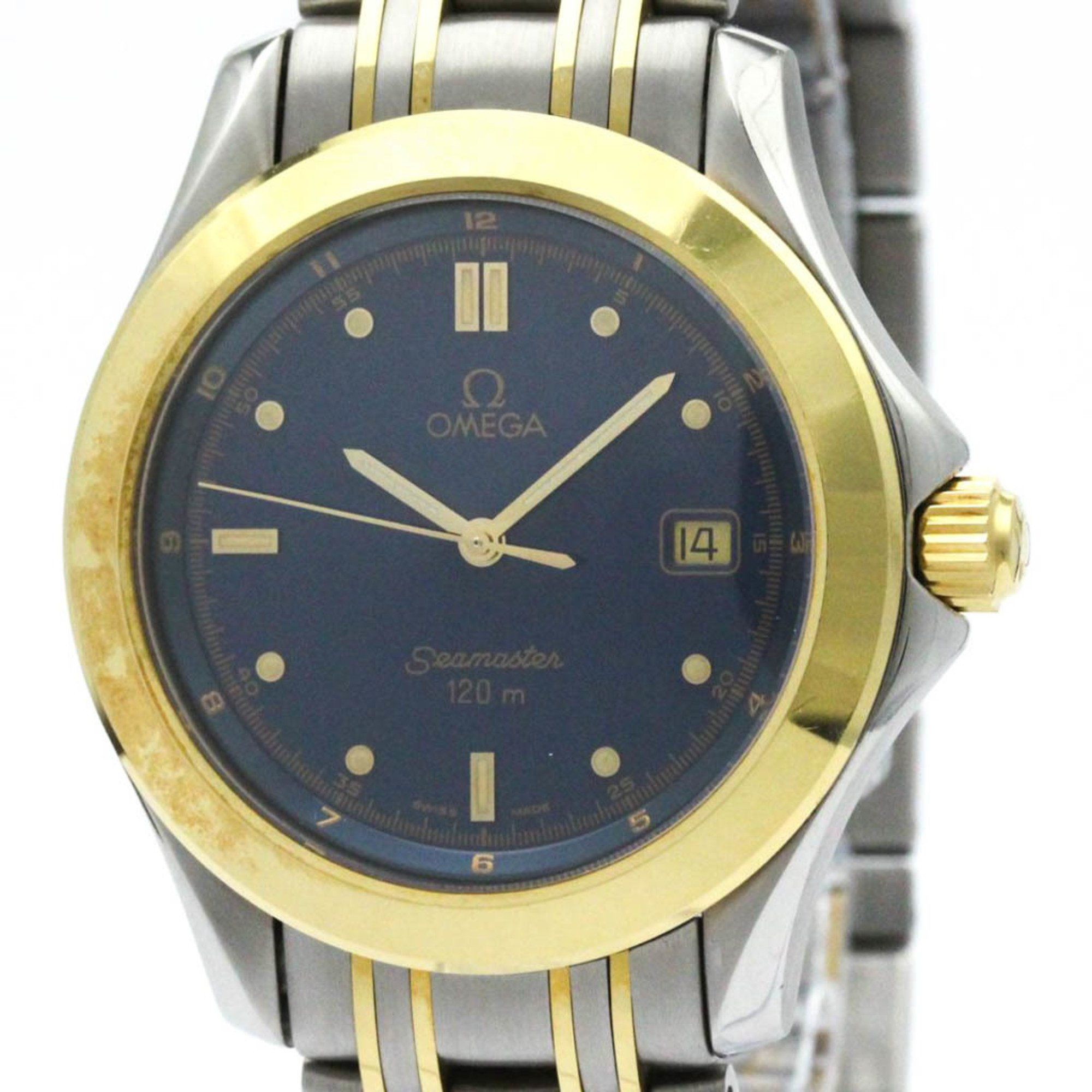 Polished OMEGA Seamaster 120M Chronometer 18K Gold Steel Mens 2311.80
