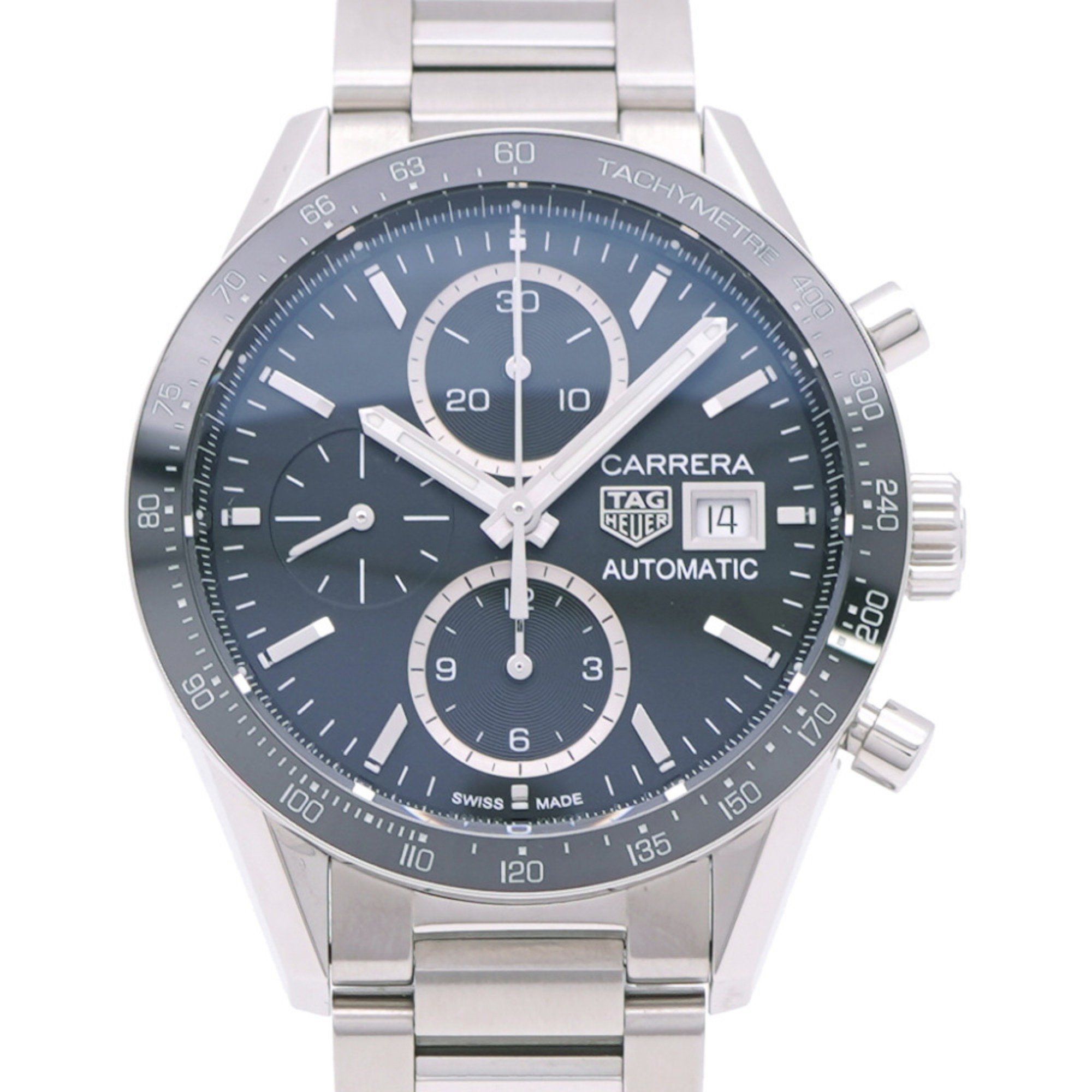 Like new TAG Heuer Carrera Calibre 16 CV201AJ-9 automatic watch in stainless steel with a black dial