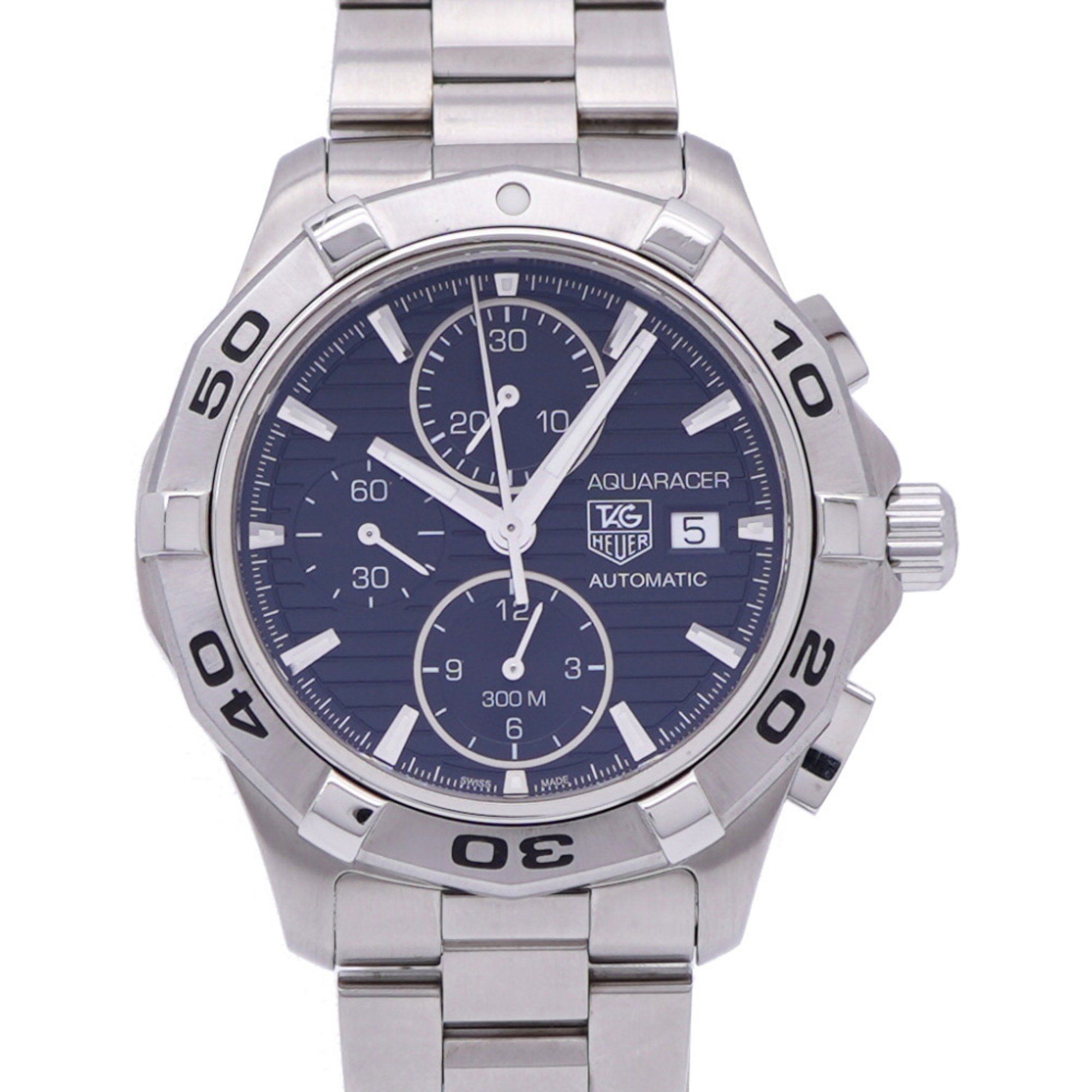 TAG Heuer Aquaracer Chronograph CAP2110 Automatic Watch, Stainless Steel, Black Dial, 1386, Men's