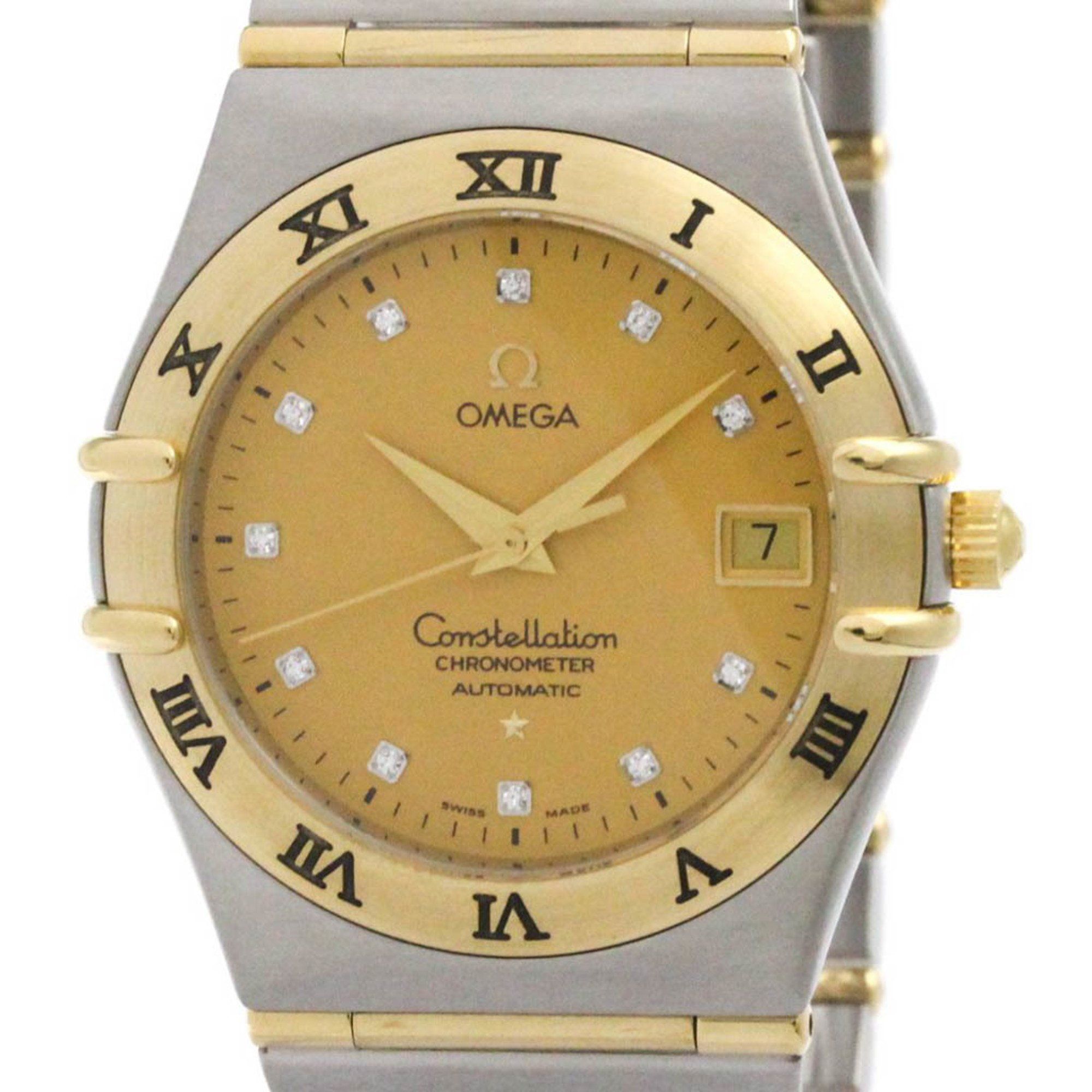 OMEGA Constellation 18K Gold Steel Automati Mens Watch 1202.15 Polished