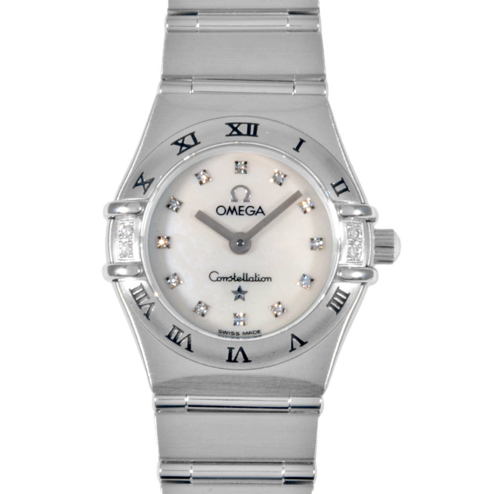 OMEGA Constellation Watch Quartz White Shell Dial 12PD Ladies