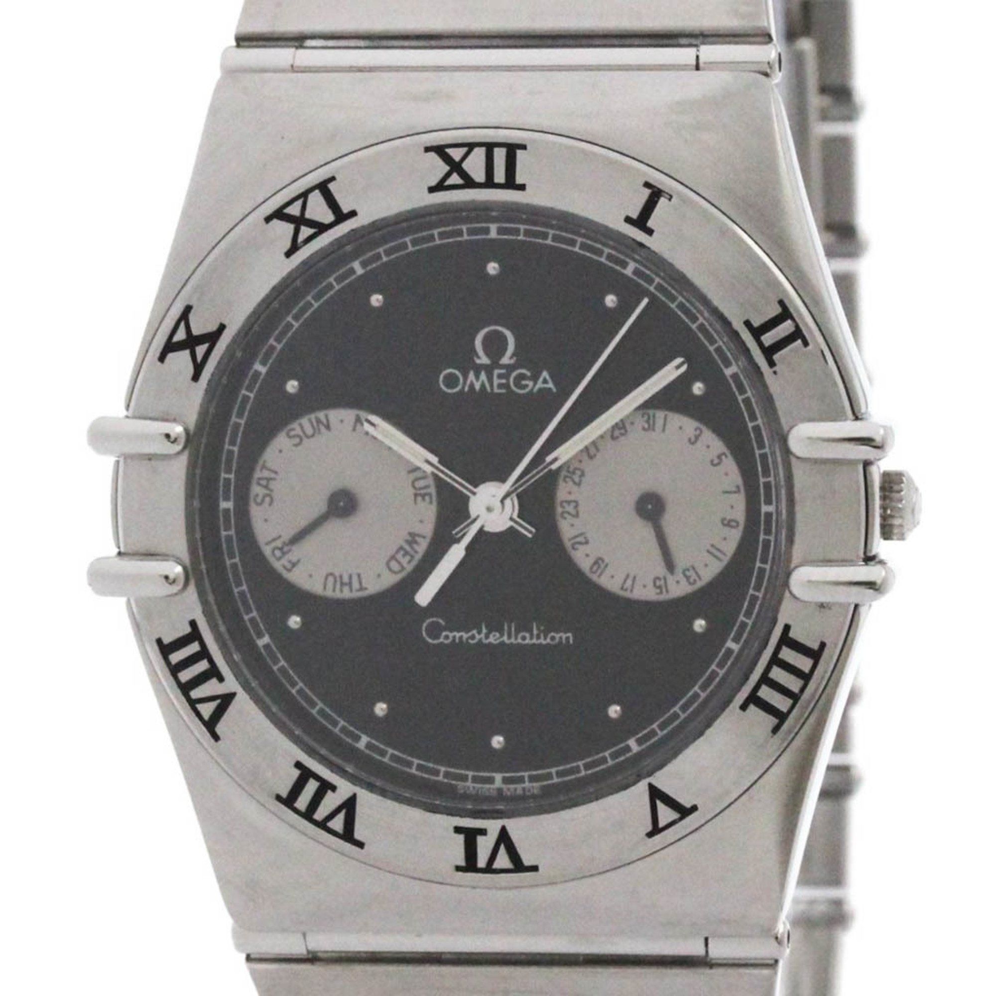 OMEGA Constellation Day Date Steel Quartz Mens Watch 396.1070 Polished