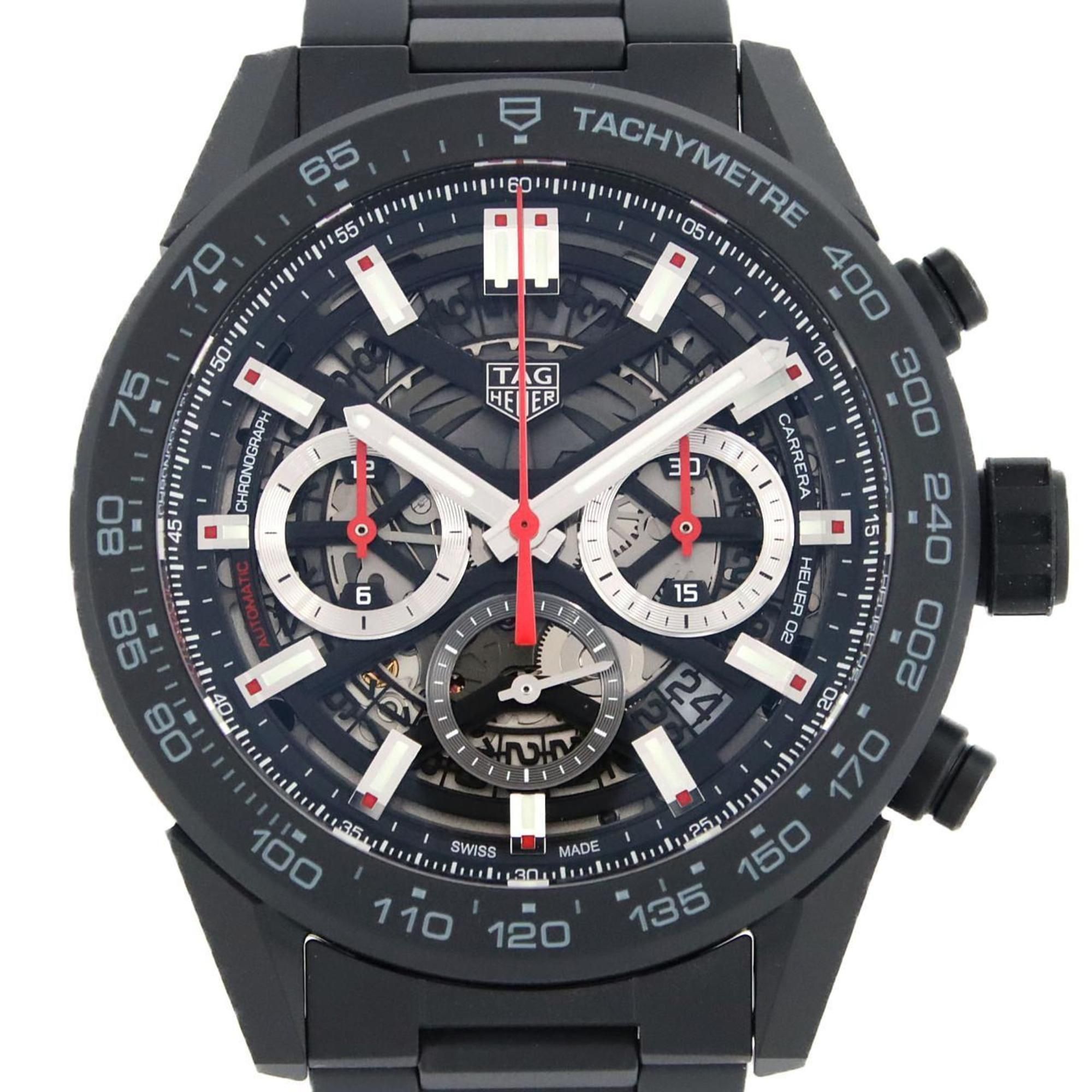 TAG Heuer Carrera Calibre 02 Chronograph CBG2A90.BH0653 Ceramic Wristwatch Automatic