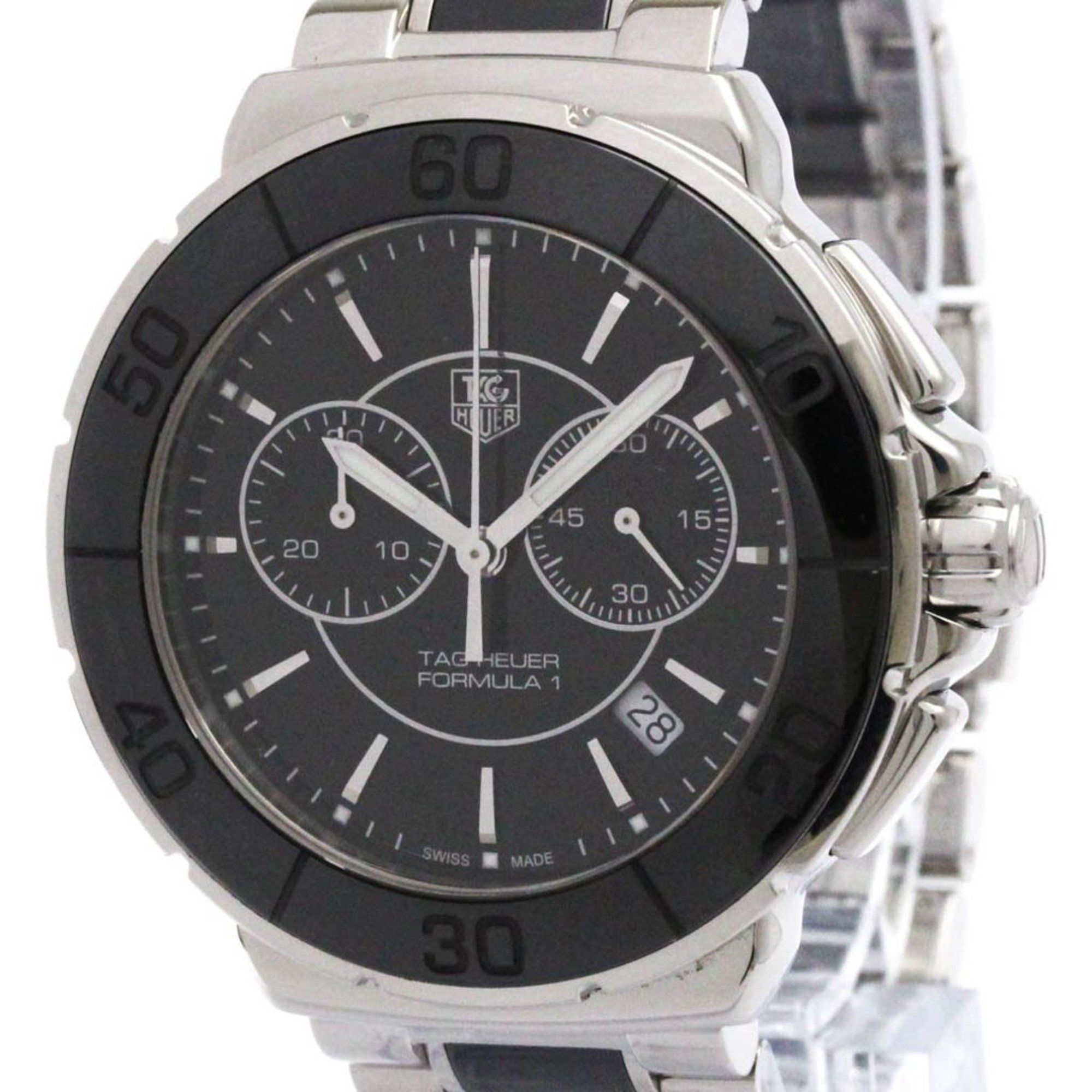 TAG HEUER Formula 1 Ceramic Steel Quartz Mens Watch CAH1210 Polished