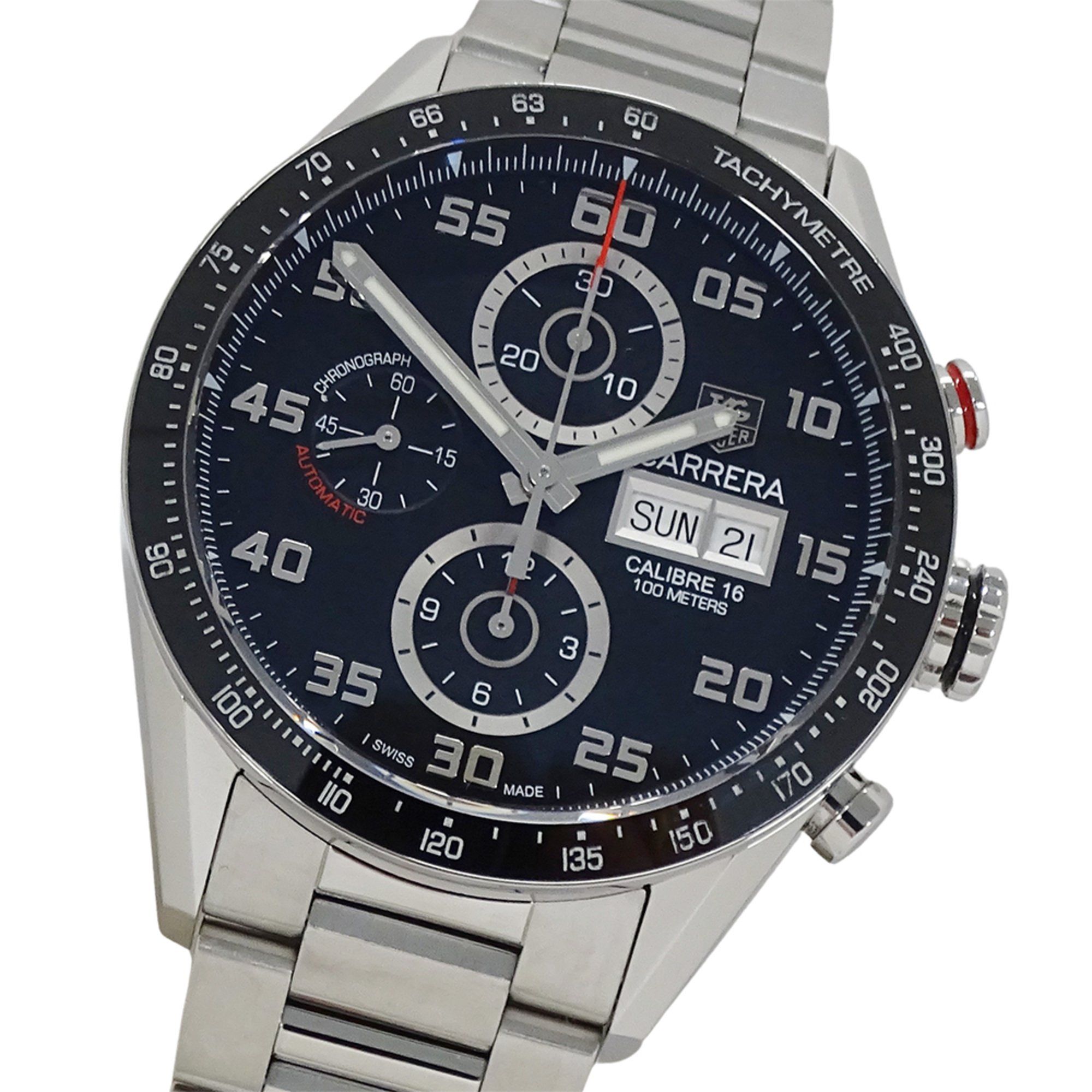 TAG Heuer Carrera CV2A1R BA0799 Men's Watch, Caliber 16 Chronograph Automatic, Stainless Steel, Silv