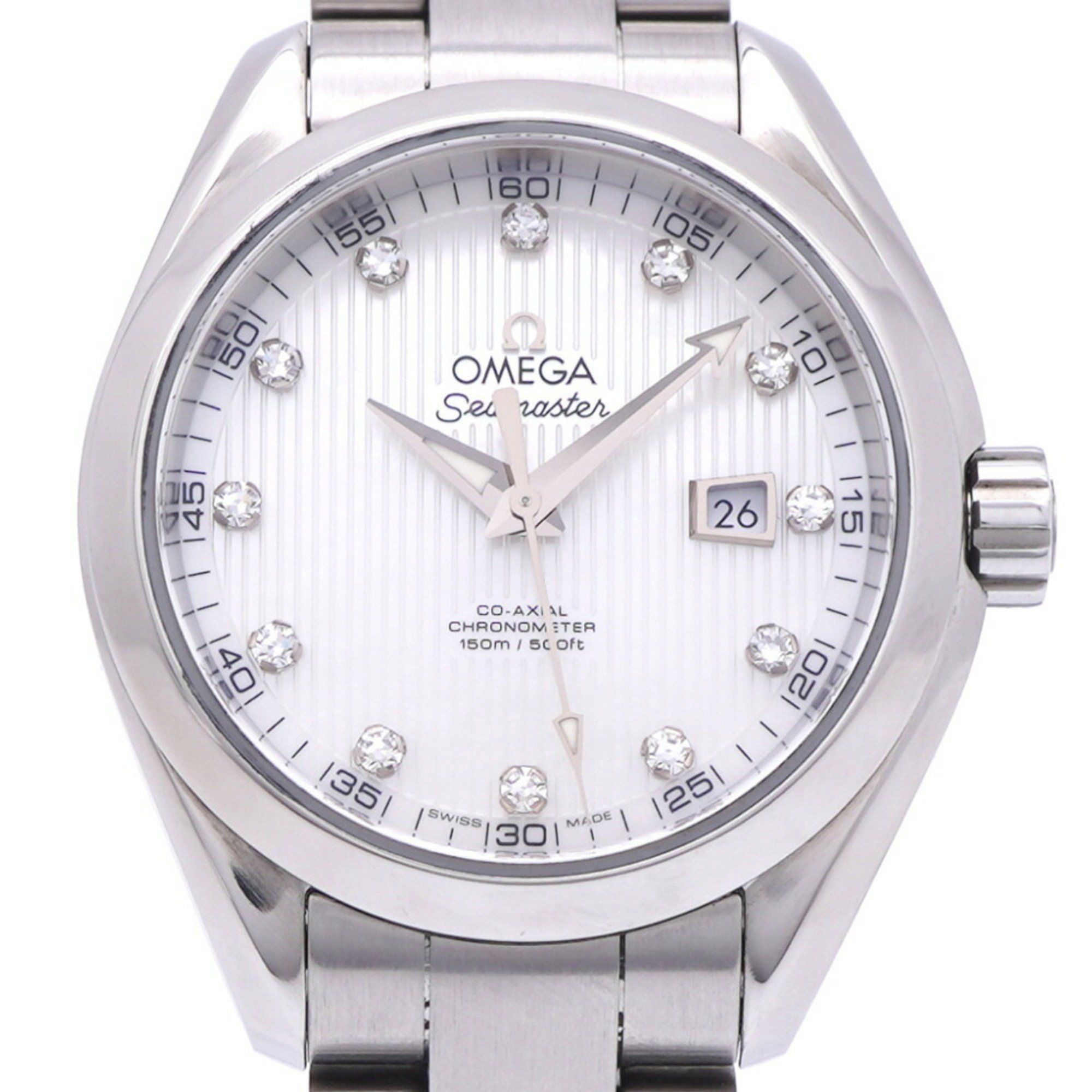 OMEGA Seamaster Aqua Terra 12P Diamond Co-Axial 231.10.34.20.55.001 Automatic Watch White Shell 0967