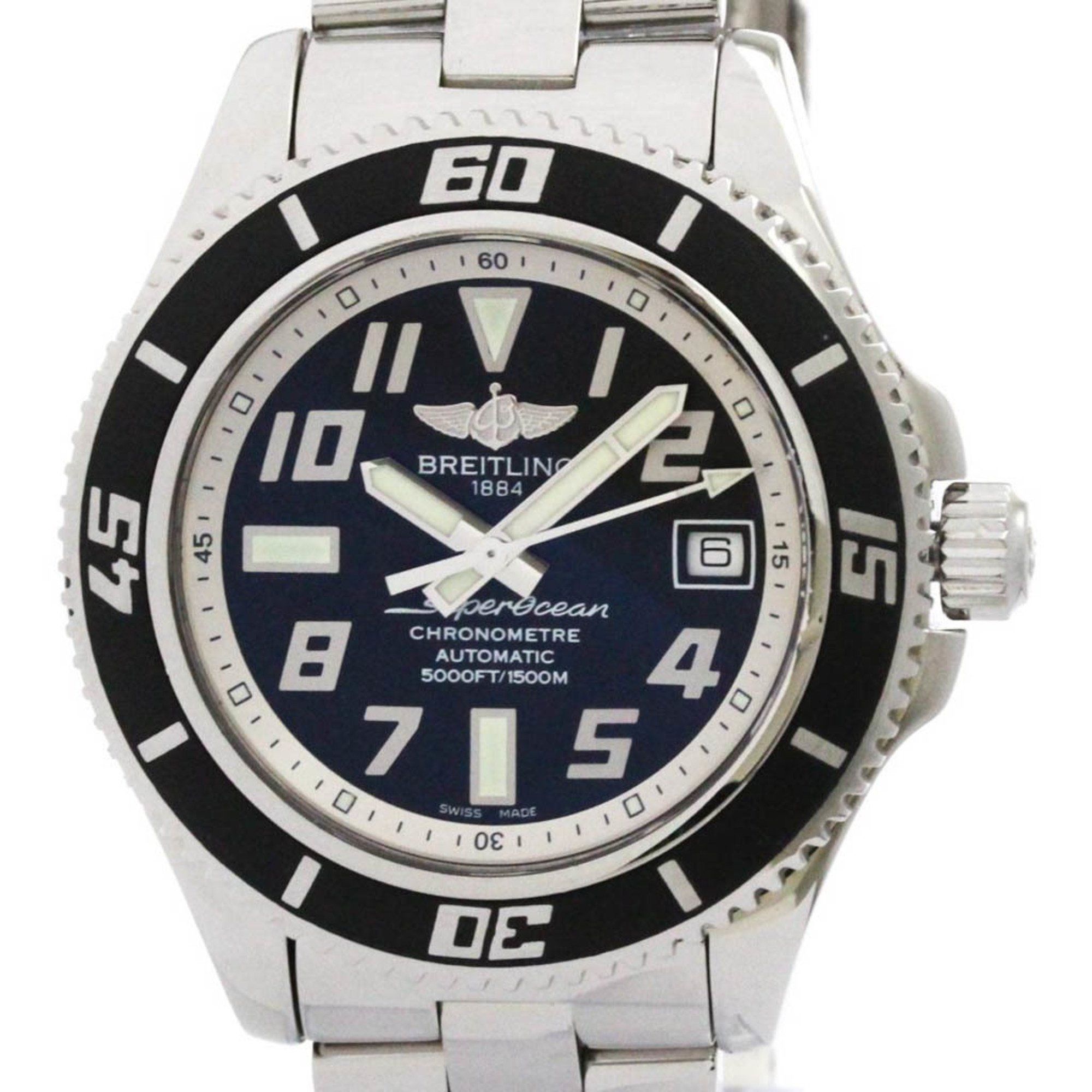 BREITLING SuperOcean 42 Steel Automatic Mens Watch A17364 Polished