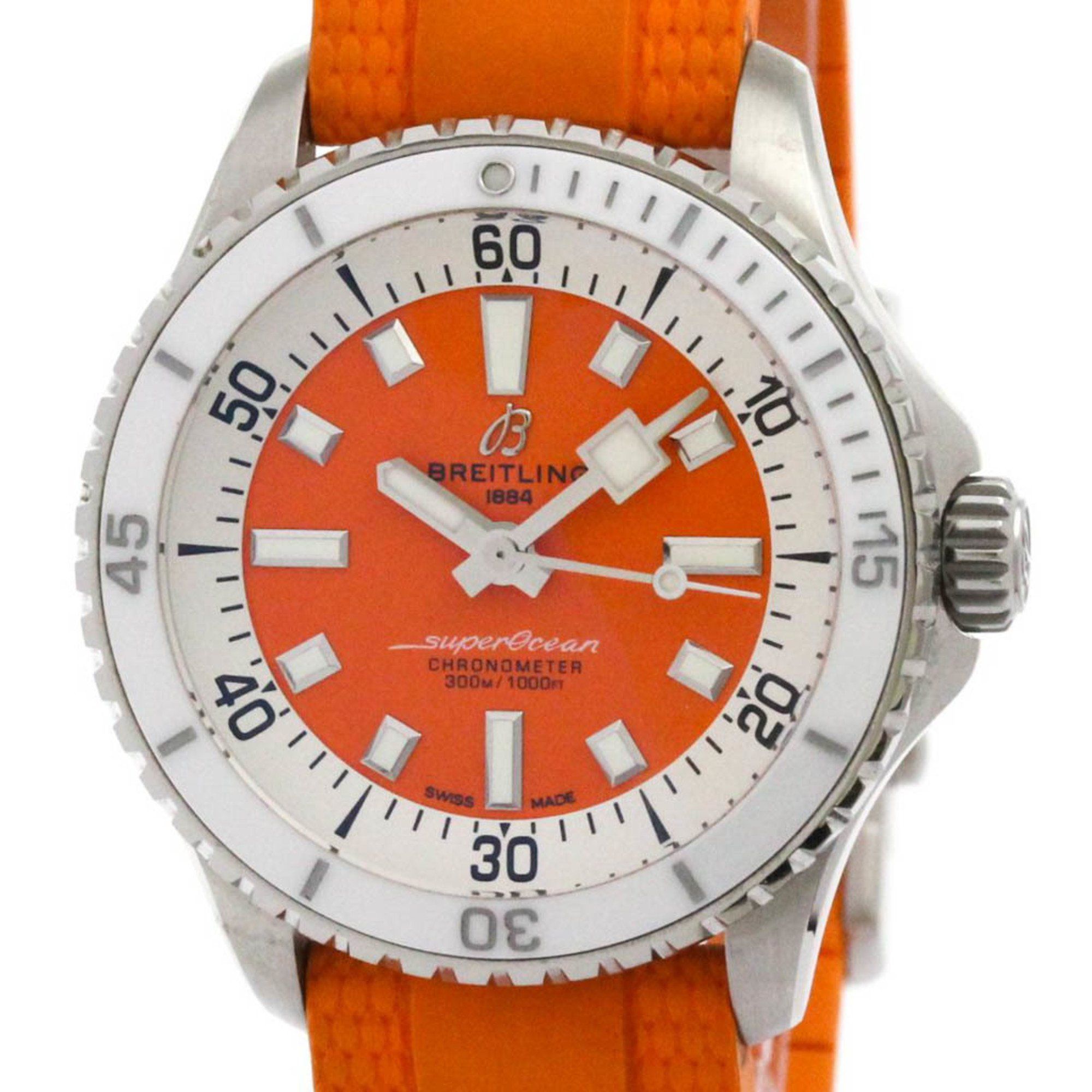 BREITLING Super Ocean Automatic 36 Steel Mens Watch A17377 Polished