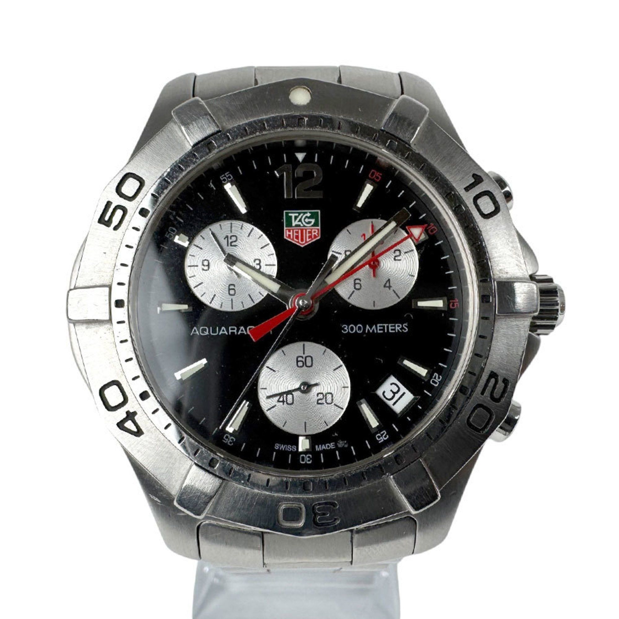TAG HEUER Aquaracer Stainless Steel Silver x Black Men's Watch CAF1110.BA0804 Quartz