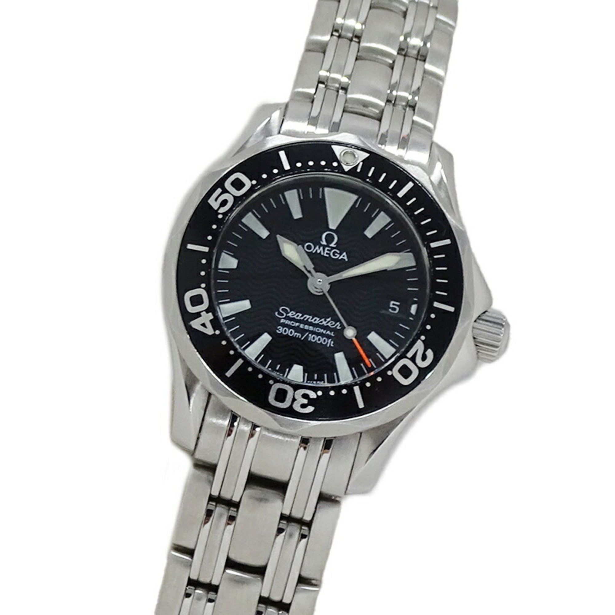 OMEGA Seamaster 2284.50 Watch for Women Professional Diver 300m Date Quartz Stainless Steel SS Silve