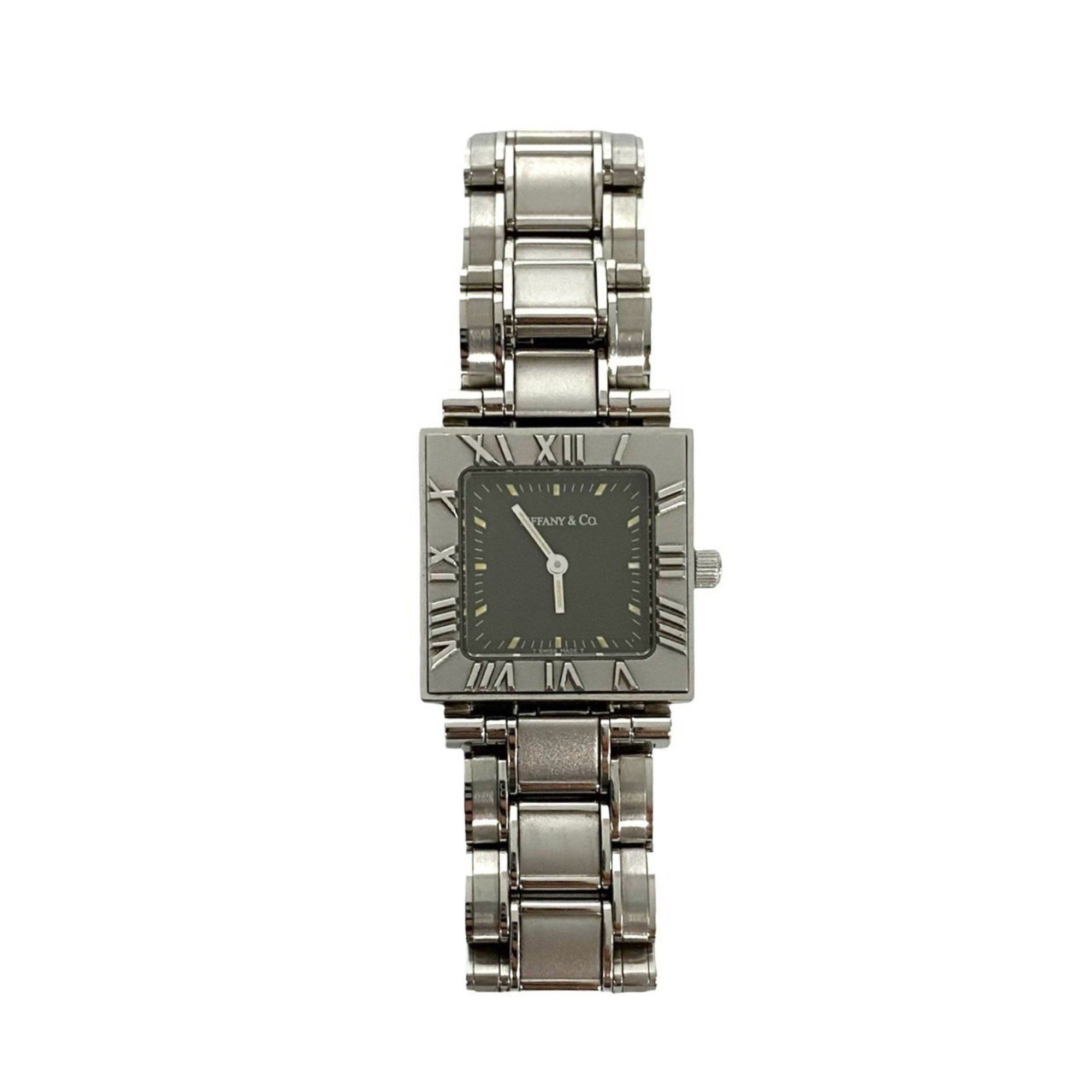 TIFFANY & Co. Tiffany Atlas Square Stainless Steel Quartz Watch, Silver, 34103