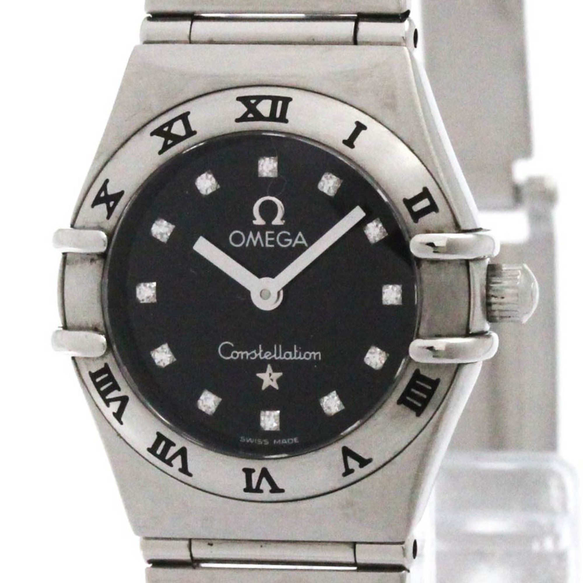 OMEGA Constellation Diamond Steel Quartz Ladies Watch 1562.56 Polished