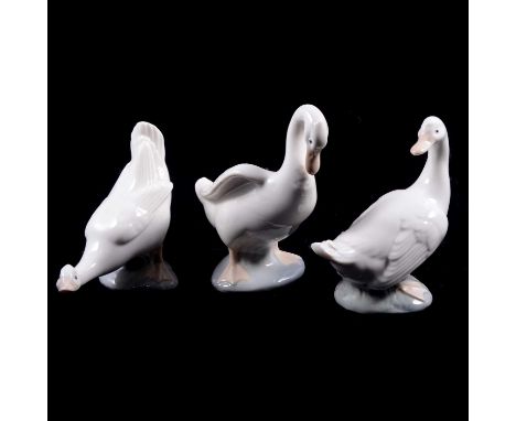 Eight various Nao Geese figurines, the tallest 34cm, (four boxes).Qty: 8Condition report:All items are in excellent condition