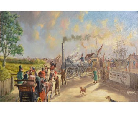 R J Mitchell, Confusing, and Riverbank scene, both signed, oil on canvas, 49.5x75cm.Qty: 2