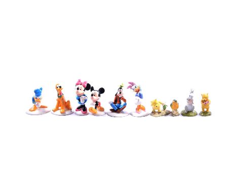 Six Royal Doulton Mickey Mouse Collection figurines; Winnie The Pooh Collection; ceramic birds; small Beswick Sheep Dog.Condi