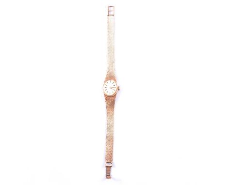 Rotary ladies wristwatch, 9ct gold case and integral bracelet strap, gross weight 16.9g.