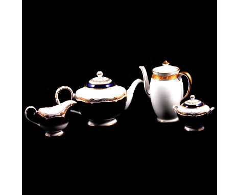 Royal Worcester 'Diplomat' pattern tea service, and another part coffee service by Atlas Bone China.