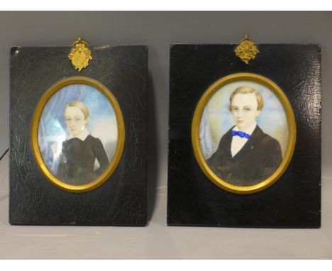 Walter Saunder Barnard, c.1889, after O'Brien, a portrait miniature of Henry Valentine Edmonds, 9 x 7cm, together with an ori