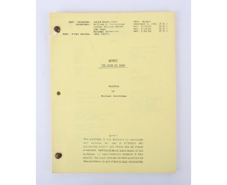 Buck Rogers in the 25th Century Original TV series Shooting Script.- Quincy. The Face of Fear' (1982) written Michael Braverm