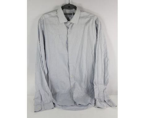 Johnny Lee Miller: Cego designer custom shirt from Elementary (TV series, 2012-2019).- a light blue mans shirt, slim fit, lab