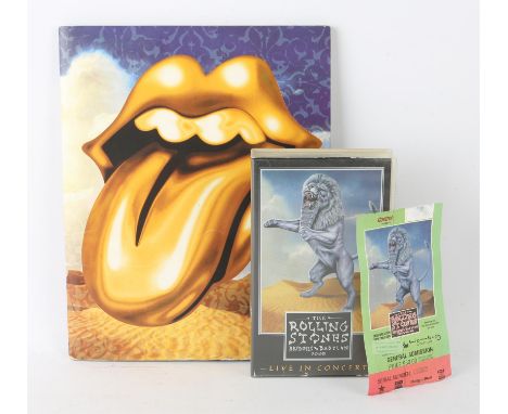 The Rolling Stones - Bridges to Babylon. A general admission ticket dated Saturday 12th June 1999 at Wembley Stadium accompan