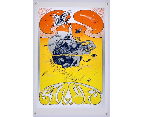 † After Nigel Waymouth (b.1941) Pink Floyd, CIA v UFO, Signed.- a psychedelic screenprint promoting Pink Floyds concert, July