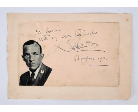 Noël Coward (1899  1973) English playwright, composer, director, actor, and singer, a signed album page, "For Veronica, with 