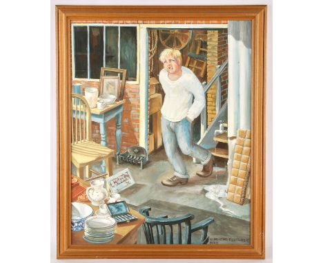 Christine Glanville (British, 1924-1999) Two Original artworks, 1984-1985.- titled on versos, Dustman in Cookham, 1984, Pocke