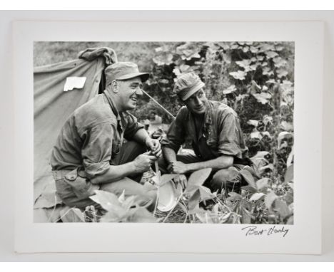 Bert Hardy (British,1913-1995) Signed photographic print.- depicted American soldiers in the field, possibly Korean War, Sign