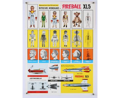 Fireball XL5 Specification Sheet, A.P. Films (Merchandising) Ltd., 1962.- a single sheet, colour illustrated on both sides wi