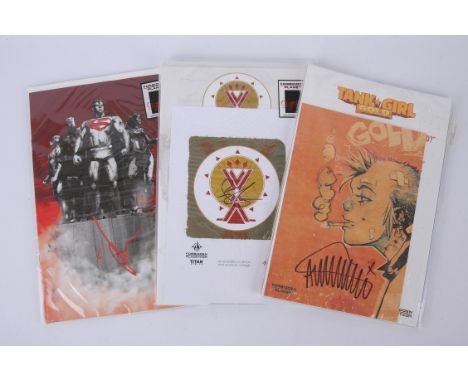 Titan and DC Comics, Three Issues.- comprises: Robinson (Andrew) Tank Girl: Gold 3: Signed, Titan Comics, Forbidden Planet, 2