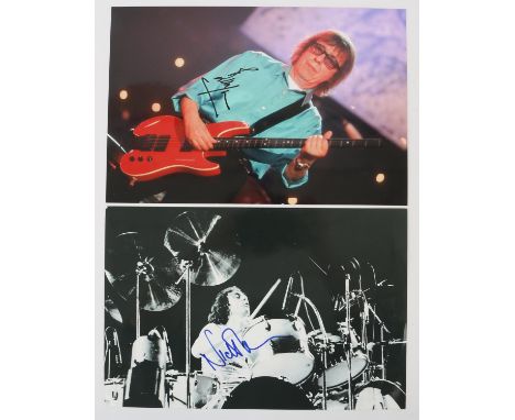 Music Autographs - Nick Mason of Pink Floyd and Bill Wyman of The Rolling Stones, each 12 x 8 inches (2). 