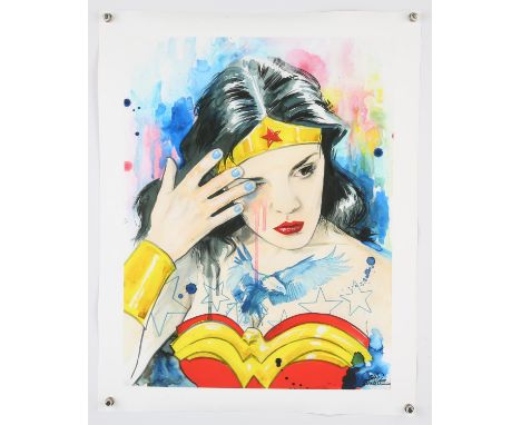 Lora Zombie (b. 1990) Wonder Woman.-  Signed art print, rolled, 40.5 x 50.5cm.Condition Report:  mint condition
