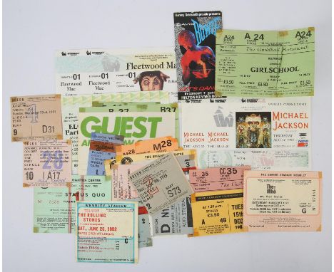 40 Rock/Pop Concert tickets, mostly 1970s-80s.- includes David Bowie, The Who, Slade, Scorpions, Alice Cooper, Status Quo, Ju