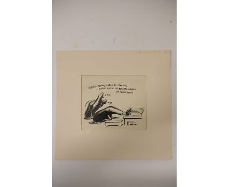 * Low (David, 1891-1963). Disloyal Demonstration by Sea-Lions During Playing of National Anthem on Motor Horns, pen &amp; ink