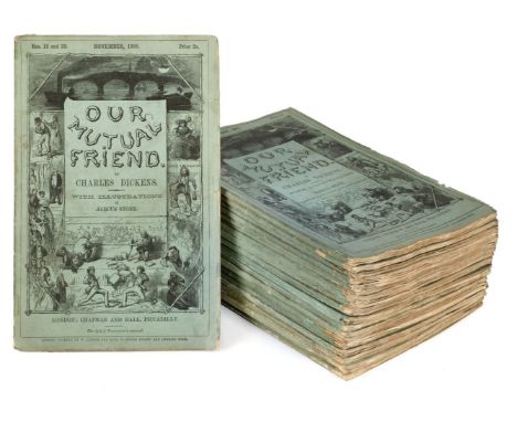 Dickens (Charles). Our Mutual Friend, 1st edition in the original parts, London: Chapman & Hall, 1864/5, 20 monthly numbers i