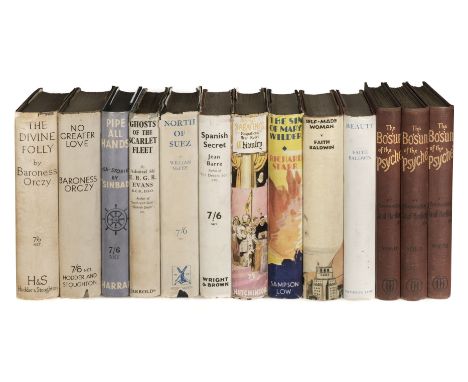 Orczy (Baroness). The Divine Folly, 1937, No Greater Love, 1938, 1st editions, London: Hodder &amp; Stoughton, colour frontis