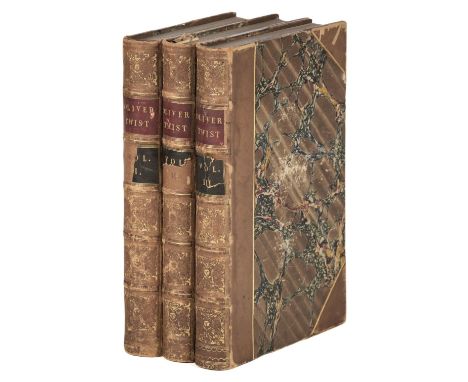 [Dickens, Charles]. Oliver Twist; or, the Parish Boy's Progress. By "Boz", 3 volumes, 1st edition in book form, 1st issue, Lo