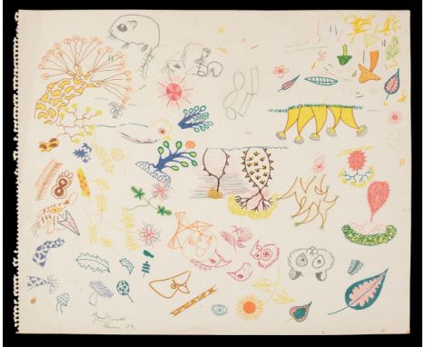 * Durrell (Gerald, 1925-1995). English writer and naturalist. A sheet of drawings by Gerald Durrell, signed 'Gerald Durrell, 