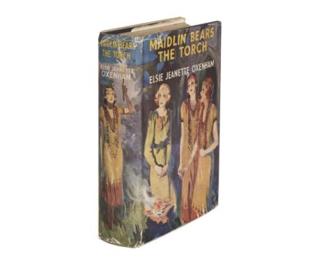 Oxenham (Elsie Jeanette). Maidlin Bears the Torch, 1st edition, London: The Girls Own Paper Office, [1937], colour frontispie