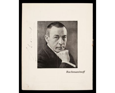 Rachmaninoff (Sergei, 1873-1943). Russian Composer, Pianist and Conductor. Signed programme, 'S Rachmaninoff', International 