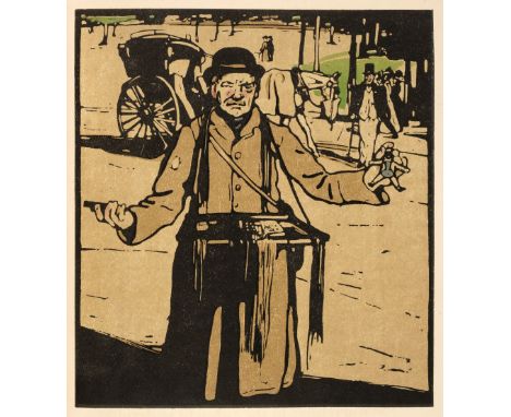 Nicholson (William). London Types, William Heinemann, 1898, 12 colour lithograph plates, advertisement leaf at rear, light of