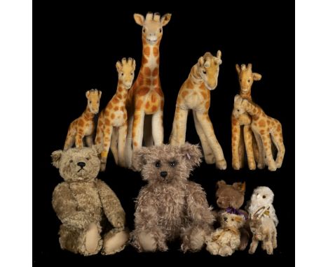 * Steiff. Grizzly Ted, 2004, caramel tipped mohair teddy bear, with swivel head and jointed limbs, ear button and label, with