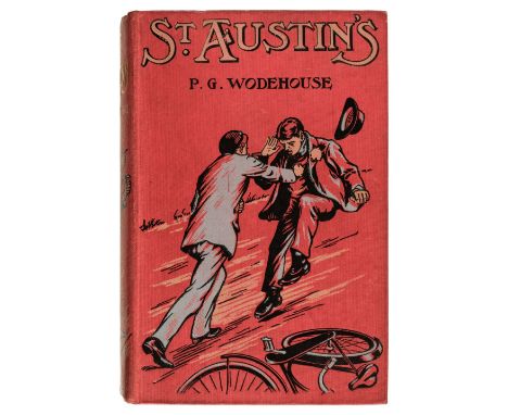 Wodehouse (P.G.) Tales of St Austin's, 1st edition, 1st issue, London: A &amp; C Black, 1903, 12 monochrome plates byT.M.R. W